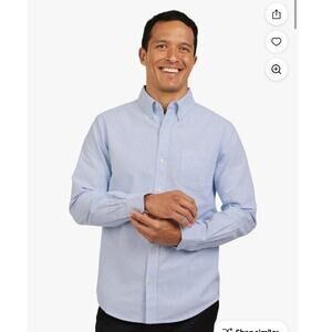 Chaps Men's  Seacoast Wash Long Sleeve Oxford Woven Shirt Blue Size S NWT